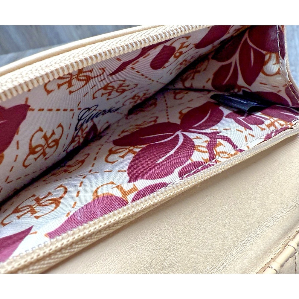 ☆ Guess Logo Print Satchel Handbag Purse + Wallet Brown Multicolor Please Read - Picture 11 of 16